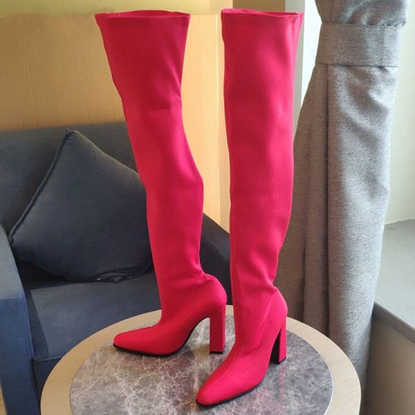 satin thigh high boots t show winter party long boots runway fashion celebrity shoes candy color knee boots for women, Black
satin thigh high boots t show winter party long boots runway fashion celebrity shoes candy color knee boots for women, Black
