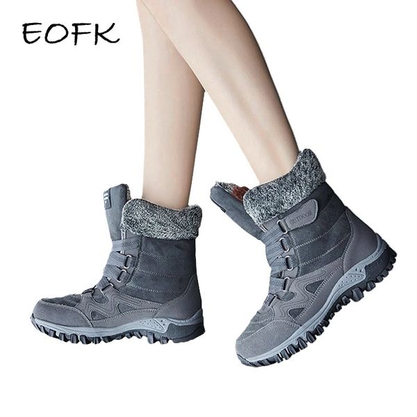 eofk winter women boots woman keep warm with fur suede leather outdoor snow boots high sneakers short plush shoes y200915, Black 
eofk winter women boots woman keep warm with fur suede leather outdoor snow boots high sneakers short plush shoes y200915, Black