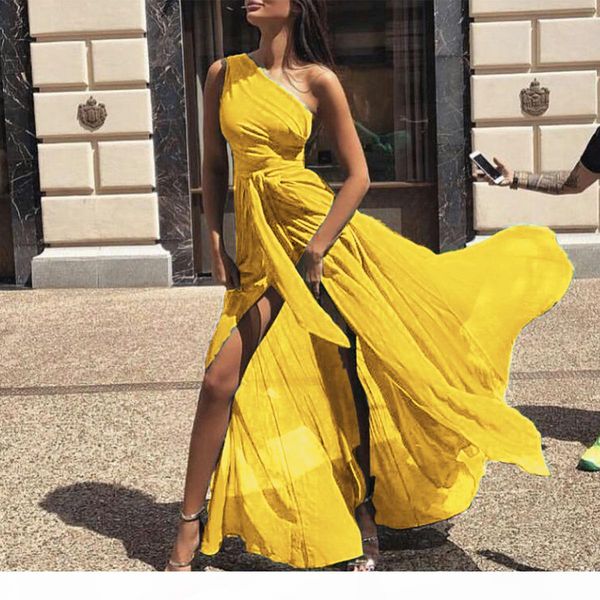 one shoulder long chiffon evening dresses pleat front split bow prom party dress floor length in stock 2018 new arivals, White;black
one shoulder long chiffon evening dresses pleat front split bow prom party dress floor length in stock 2018 new arivals, White;black