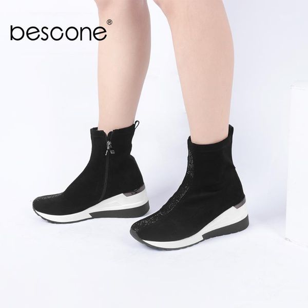 boots bescone women's fashion comfortable stretch fabric ladies ankle autumn winter casual sport short shoes women h91, Black
boots bescone women's fashion comfortable stretch fabric ladies ankle autumn winter casual sport short shoes women h91, Black