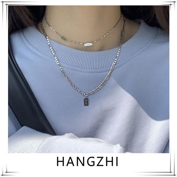 hangzhi 2021 new minimalist letter square pendant trendy double layer choker no fade necklace for women girls accessories gifts, Silver
hangzhi 2021 new minimalist letter square pendant trendy double layer choker no fade necklace for women girls accessories gifts, Silver