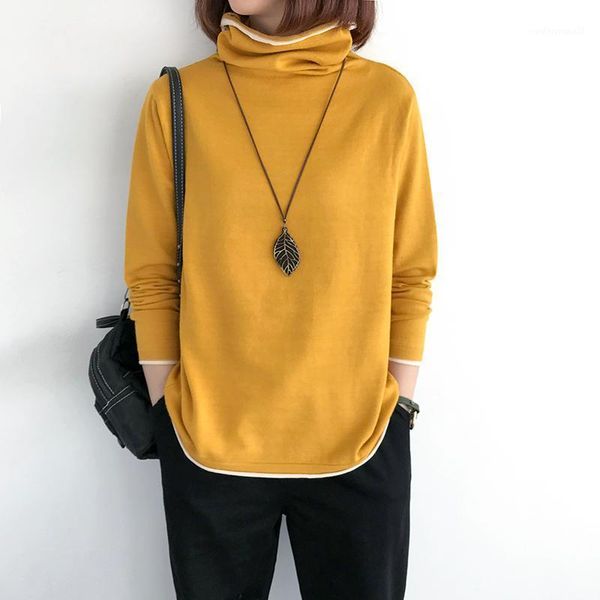women's sweaters turtleneck thin sweater women pullover loose knitwear 2021 spring autumn contrast color long sleeves basic 1, White;black
women's sweaters turtleneck thin sweater women pullover loose knitwear 2021 spring autumn contrast color long sleeves basic 1, White;black