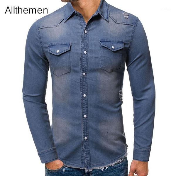 allthemen denim shirt men slim fit jeans shirt fashion long sleeve cowboy stylish shirts wash camisa masculina blue ripped1, White;black
allthemen denim shirt men slim fit jeans shirt fashion long sleeve cowboy stylish shirts wash camisa masculina blue ripped1, White;black