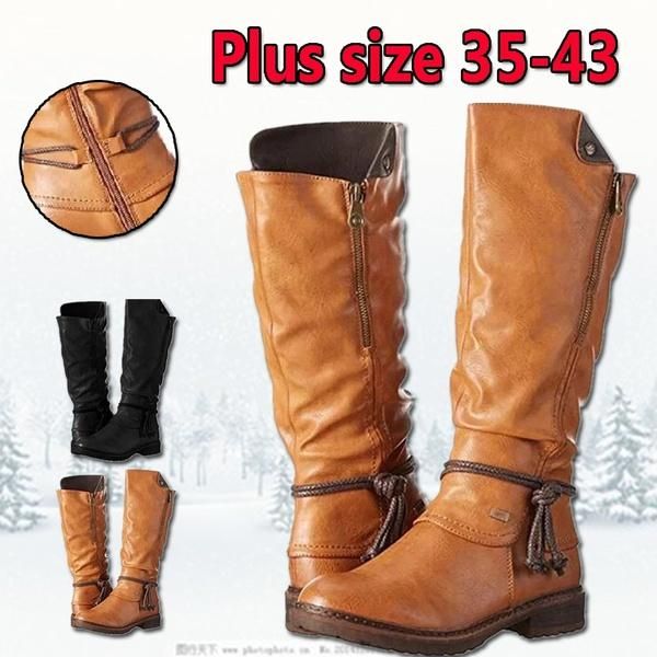 2020 women knee-high boots vintage long boots pu leather zipper western autumn winter ladies flat booties ladies shoes, Black
2020 women knee-high boots vintage long boots pu leather zipper western autumn winter ladies flat booties ladies shoes, Black