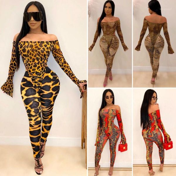 women off shoulder leopard jumpsuit romper pants clubwear clothes 2pcs set1, Black;white
women off shoulder leopard jumpsuit romper pants clubwear clothes 2pcs set1, Black;white