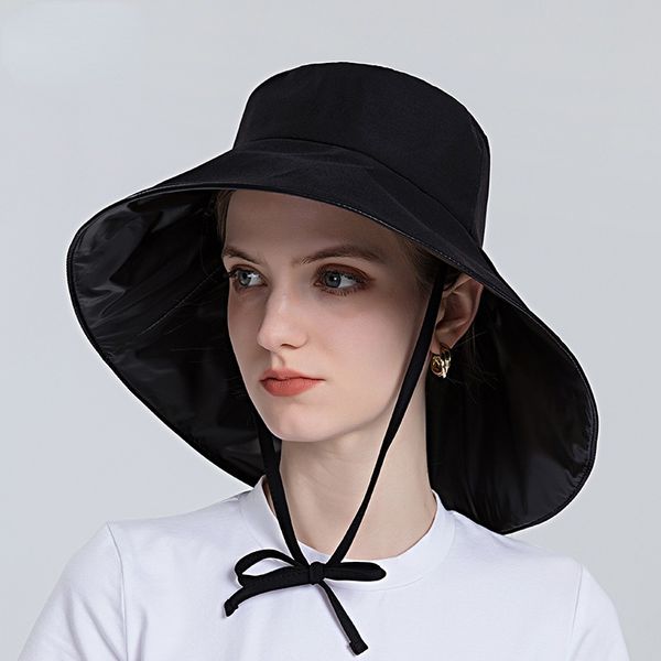 black glue sunscreen hat women can tie horsetail fisherman's hats outdoor rear eaves extended sunshade cap cloth caps in summer, Blue;gray
black glue sunscreen hat women can tie horsetail fisherman's hats outdoor rear eaves extended sunshade cap cloth caps in summer, Blue;gray