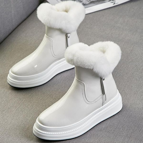 boots women real cowhide patent leather water proof winter shoes snow platform keep warm ankle with thick fur, Black
boots women real cowhide patent leather water proof winter shoes snow platform keep warm ankle with thick fur, Black