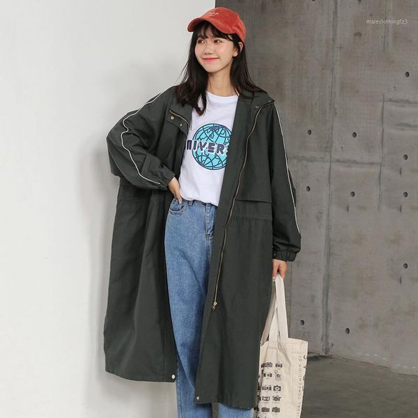women's trench coats 2021 spring summer solid color lantern sleeve zipper long coat women korea loose big size tide v2271, Tan;black
women's trench coats 2021 spring summer solid color lantern sleeve zipper long coat women korea loose big size tide v2271, Tan;black