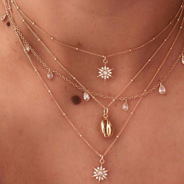 rhinestone sun pendant necklace for women alloy shell clavicle chain 2020 fashion jewelry layered necklaces female gold color, Silver
rhinestone sun pendant necklace for women alloy shell clavicle chain 2020 fashion jewelry layered necklaces female gold color, Silver
