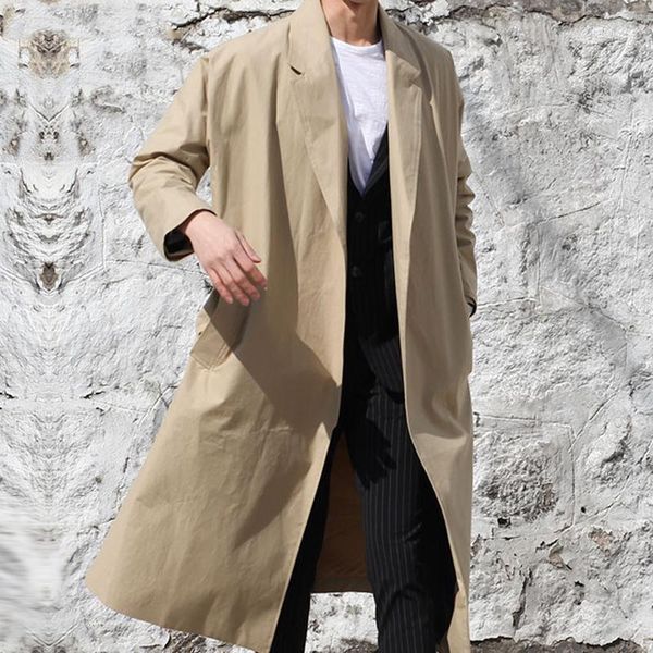 men's trench coats fashion casual korean and british style men's coat x-long outerwear large size loose clothes clothing1, Tan;black
men's trench coats fashion casual korean and british style men's coat x-long outerwear large size loose clothes clothing1, Tan;black