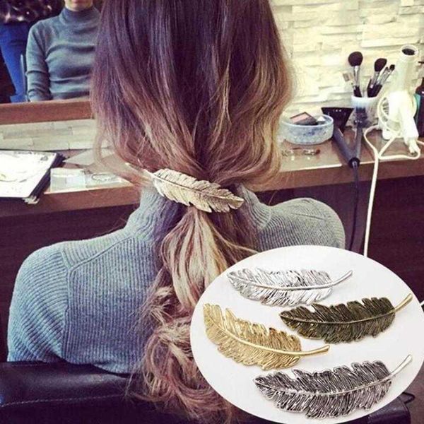 fashion women leaf feather hair clip hairpin barrette bobby pins hair accessories women party jewelry, Golden;silver
fashion women leaf feather hair clip hairpin barrette bobby pins hair accessories women party jewelry, Golden;silver