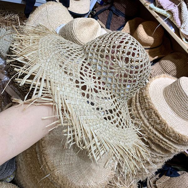 design women's summer hollow lafite straw decorative beach side net red woven eaves hat, Blue;gray
design women's summer hollow lafite straw decorative beach side net red woven eaves hat, Blue;gray