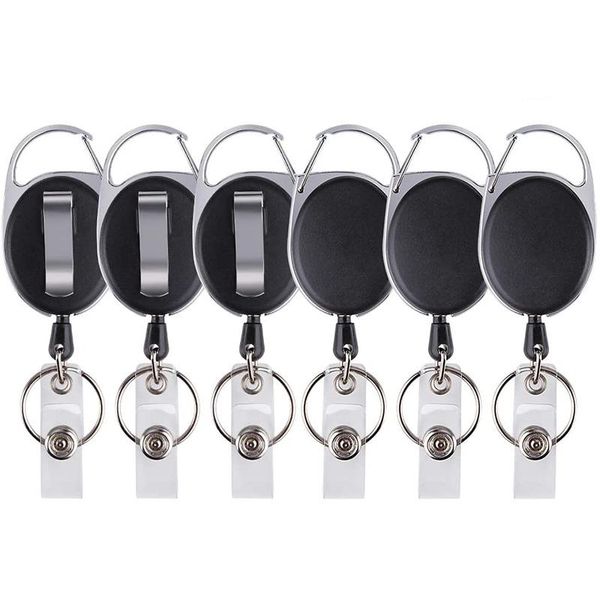 6 pcs badge tether with clips retractable badge reel carabiner reel clip card holders for id card key holder, Silver
6 pcs badge tether with clips retractable badge reel carabiner reel clip card holders for id card key holder, Silver