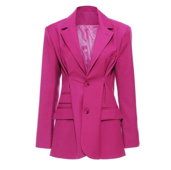 2021 autumn fashion pleated split temperament blazer women long sleeve slim fit suit jacket s37, White;black
2021 autumn fashion pleated split temperament blazer women long sleeve slim fit suit jacket s37, White;black