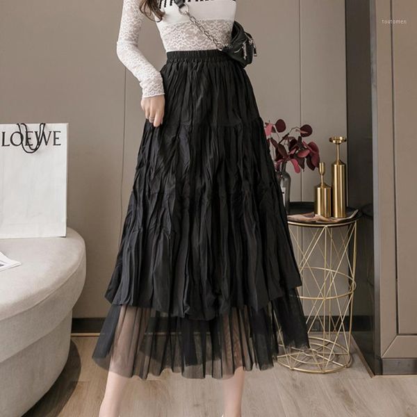 pleated skirt women 2021spring casual black midi skirt female elastic high waist mesh skirts korean style womens clothing jupes1
pleated skirt women 2021spring casual black midi skirt female elastic high waist mesh skirts korean style womens clothing jupes1