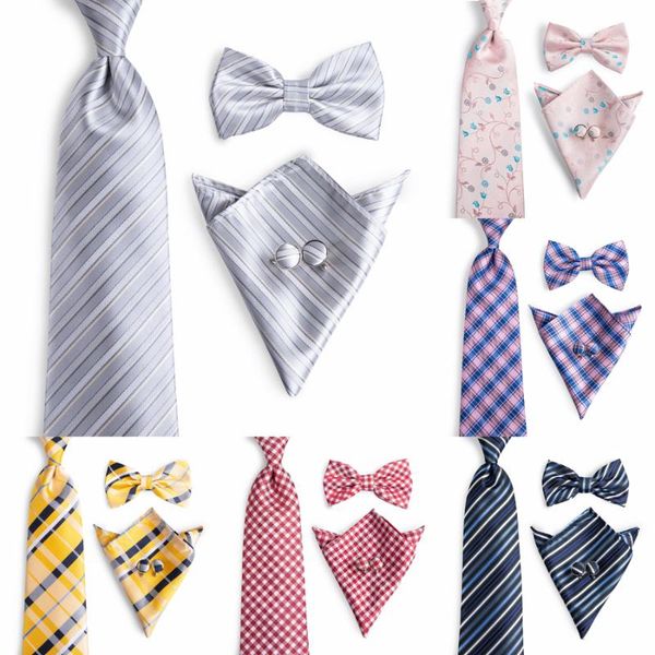 18 styles luxury silver bow tie set for men hanky cufflinks men's tie 100% silk necktie business wedding party bow set, Black;gray
18 styles luxury silver bow tie set for men hanky cufflinks men's tie 100% silk necktie business wedding party bow set, Black;gray