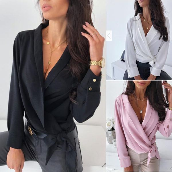 fashion low cut ruffled lace up long sleeve women blouse long sleeve women and shirt ladies officewear, White
fashion low cut ruffled lace up long sleeve women blouse long sleeve women and shirt ladies officewear, White