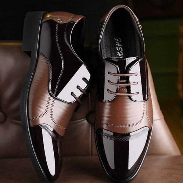 italian stylish big size 38-44 men's dress shoes blucher oxford shoe gents outfit party wedding leather male footwear y4-94, Black