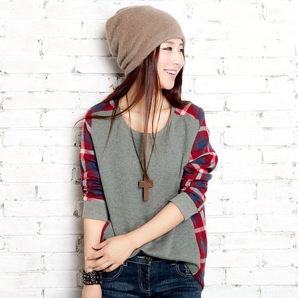 i4axj fashion korean t-shirt base loose and summer thin plaid spring dress student outfit new student outfit women's long sleeve autumn, White
i4axj fashion korean t-shirt base loose and summer thin plaid spring dress student outfit new student outfit women's long sleeve autumn, White