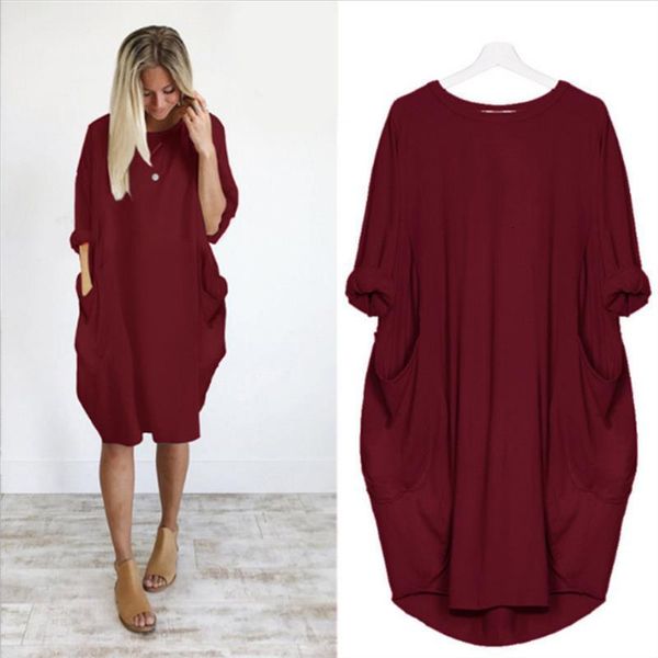 2020 summer dress solid casual plus size pockets women dresses o neck long sleeve oversized knee-length sundress robe femme, Black;gray
2020 summer dress solid casual plus size pockets women dresses o neck long sleeve oversized knee-length sundress robe femme, Black;gray