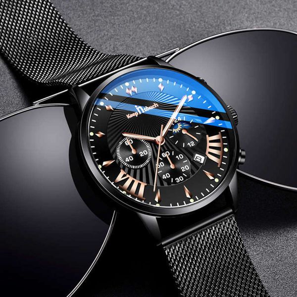 multi sports function solid six pin steel timing band men's watch 2021, Slivery;brown
multi sports function solid six pin steel timing band men's watch 2021, Slivery;brown