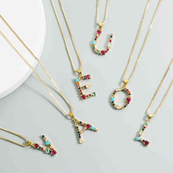26 english letter necklace women's 2020 new bohemia style colored necklace copper plated gold clavicle chain for girls aa220315, Silver
26 english letter necklace women's 2020 new bohemia style colored necklace copper plated gold clavicle chain for girls aa220315, Silver