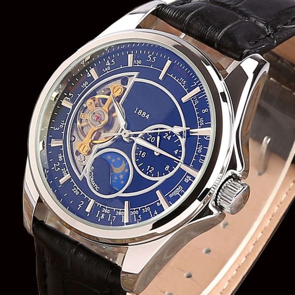 selling tourbillon sun moon star hollow mechanical men's watch blue light glass belt watch 1305, Slivery;brown
selling tourbillon sun moon star hollow mechanical men's watch blue light glass belt watch 1305, Slivery;brown