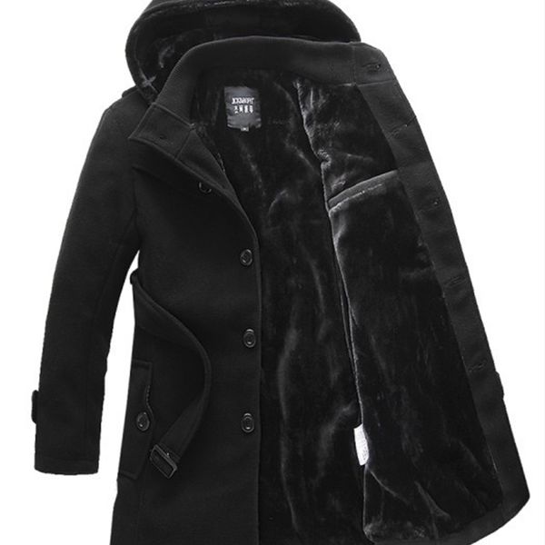 winter casual slim hooded large coat men's medium long plush warm windbreaker, Tan;black
winter casual slim hooded large coat men's medium long plush warm windbreaker, Tan;black
