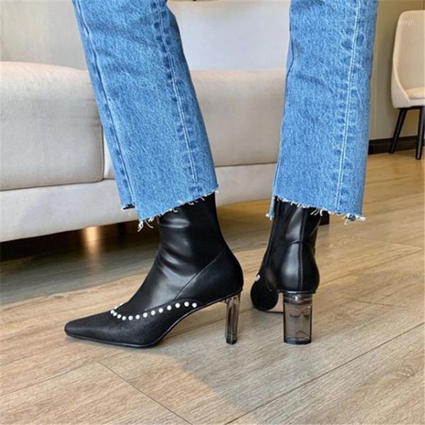 boots pxelena designer pearls crystal high heels ankle women party date dress evening office lady shoes autumn winter square toe1, Black
boots pxelena designer pearls crystal high heels ankle women party date dress evening office lady shoes autumn winter square toe1, Black