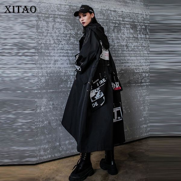 xitao letter plus size trench women korea fashion new 2019 autumn wide waist single breasted irregular wind cold coat zll1100 1031, Tan;black 
xitao letter plus size trench women korea fashion new 2019 autumn wide waist single breasted irregular wind cold coat zll1100 1031, Tan;black