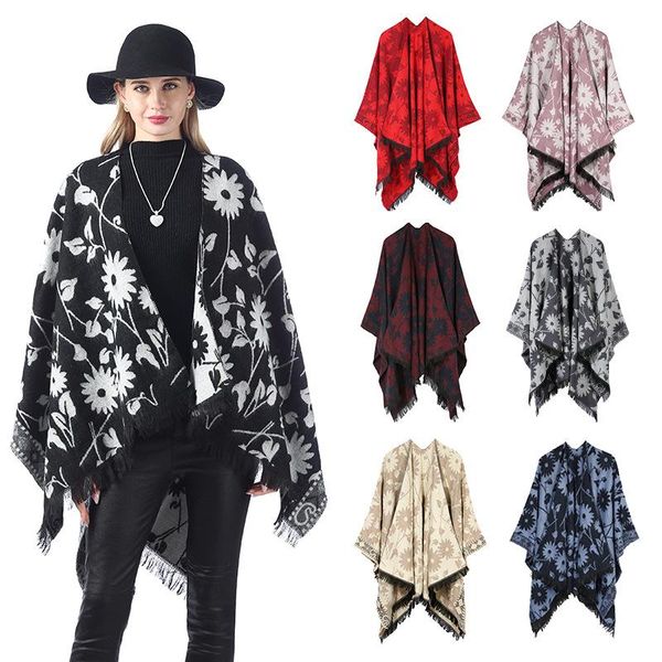 scarves lady's floral scarf in winter flower print thickening shawl autumn women's black tassels warm, Blue;gray
scarves lady's floral scarf in winter flower print thickening shawl autumn women's black tassels warm, Blue;gray