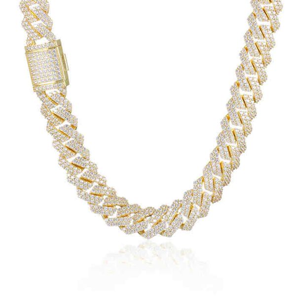 miss jewelry 15mm cz diamond iced out chain prong cuban, Silver