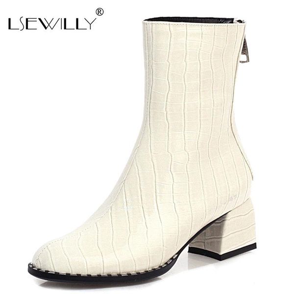 lsewilly 2021 pu leather ankle boots retro square toe women shoes autumn winter zipper square heel short boots big size 43, Black
lsewilly 2021 pu leather ankle boots retro square toe women shoes autumn winter zipper square heel short boots big size 43, Black