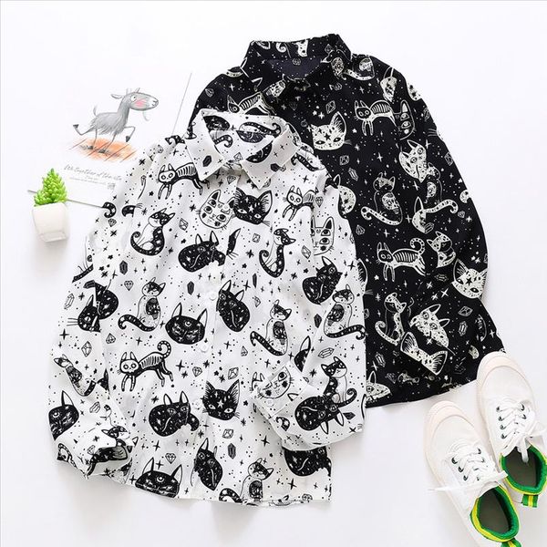 woman shirt autumn fashion long sleeved art cat print shirt casual loose wild small fresh temperament student ropa mujer 30*, White
woman shirt autumn fashion long sleeved art cat print shirt casual loose wild small fresh temperament student ropa mujer 30*, White