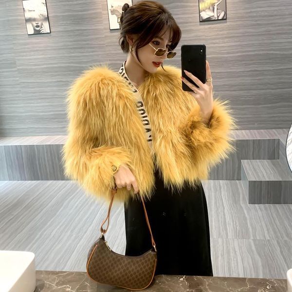 2021 women autumn winter imitation raccoon fur outwear lady solid o-neck long sleeve short jackets female loose casual coat e292, Black
2021 women autumn winter imitation raccoon fur outwear lady solid o-neck long sleeve short jackets female loose casual coat e292, Black