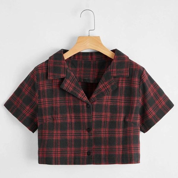 women's t-shirt shirts for women fashion casual short sleeve women's plaid printing v-neck loose navel shirt button front tartan 1, White
women's t-shirt shirts for women fashion casual short sleeve women's plaid printing v-neck loose navel shirt button front tartan 1, White