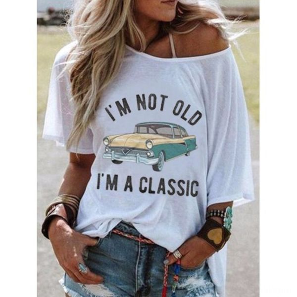 women's 2020 summer coat t-shirt new mid sleeve fashion car printed t-shirt for women bzfyp, White
women's 2020 summer coat t-shirt new mid sleeve fashion car printed t-shirt for women bzfyp, White