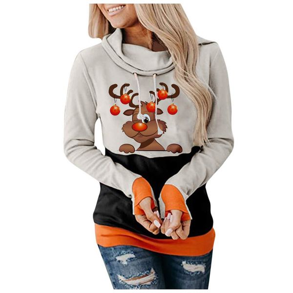christmas print women's hoodie ladies comfortable loose party holiday show long sleeve, Black
christmas print women's hoodie ladies comfortable loose party holiday show long sleeve, Black