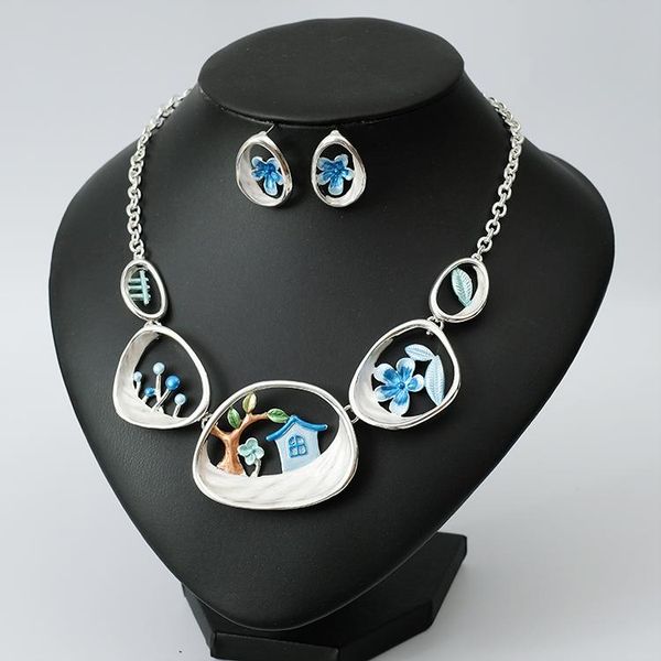 2020 new silver plated earring enamel necklace bohemina bridal jewelry sets for wedding party brides women's costume accessories
2020 new silver plated earring enamel necklace bohemina bridal jewelry sets for wedding party brides women's costume accessories