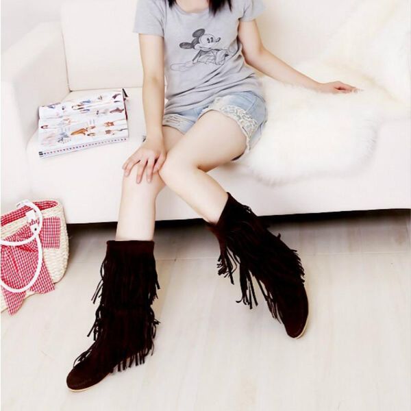 boots 2021 3 layers fringe low heel tassel moccasin flat mid-calf women plus size 35~43 drop ship wbs16, Black
boots 2021 3 layers fringe low heel tassel moccasin flat mid-calf women plus size 35~43 drop ship wbs16, Black