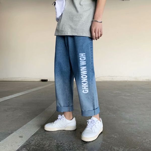 korean autumn jeans men's straight tube loose fashion brand wide leg capris handsome casual pants male students, Black
korean autumn jeans men's straight tube loose fashion brand wide leg capris handsome casual pants male students, Black