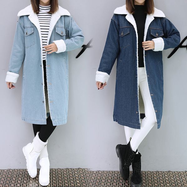 hodisytian winter fashion women trench thick coat full sleeve fleece warm slim long denim windbreaker outerwear casaso femme 1031, Tan;black
hodisytian winter fashion women trench thick coat full sleeve fleece warm slim long denim windbreaker outerwear casaso femme 1031, Tan;black