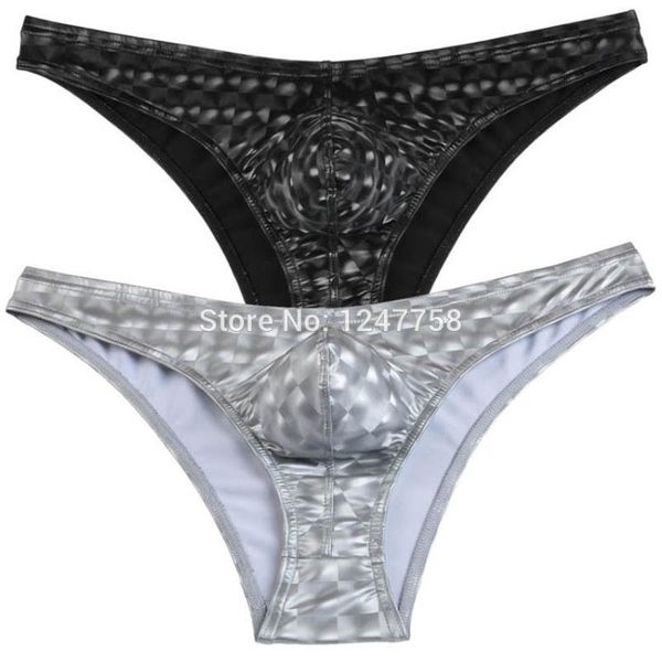 2pcs/lot men shiny leather like underwear bikini briefs bulge pouch soft mini kg-23, Black;white
2pcs/lot men shiny leather like underwear bikini briefs bulge pouch soft mini kg-23, Black;white