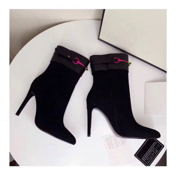 2020 new autumn and winter women's boot high heel thin heel leather boots pointed head sheepskin short boots ankle boot, Black
2020 new autumn and winter women's boot high heel thin heel leather boots pointed head sheepskin short boots ankle boot, Black