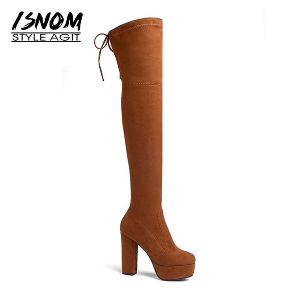 isnom большого размер 34-43 женщины over knee загрузки flock sexy stretch высоких сапоги толстых высокие каблуки зима платформа обувь леди, Black
isnom большого размер 34-43 женщины over knee загрузки flock sexy stretch высоких сапоги толстых высокие каблуки зима платформа обувь леди, Black