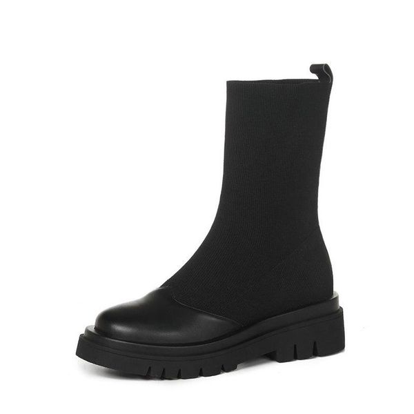 boots genuine leather women knitting ankle rome square heels casual office shoes woman winter est warm female short, Black
boots genuine leather women knitting ankle rome square heels casual office shoes woman winter est warm female short, Black
