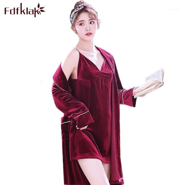 fdfklak gold velvet warm sleepwear women autumn winter bathrobe two piece nightwear robe set new lounge wear home clothes1, Black;red
fdfklak gold velvet warm sleepwear women autumn winter bathrobe two piece nightwear robe set new lounge wear home clothes1, Black;red