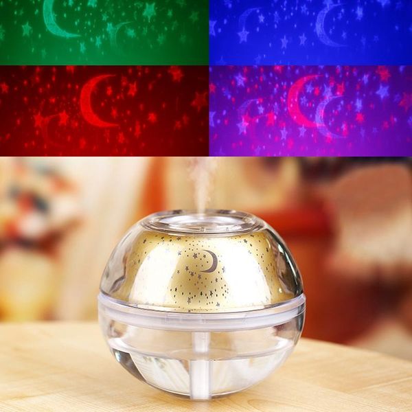 crystal night light projection humidifier mute usb creative new humidifier ambient light gold