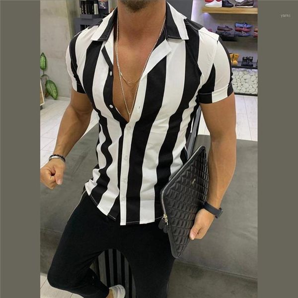 new striped shirt men 2021 summer male clothing loose fit turn down collar button short sleeve shirt camisa casual tee 1, White;black
new striped shirt men 2021 summer male clothing loose fit turn down collar button short sleeve shirt camisa casual tee 1, White;black