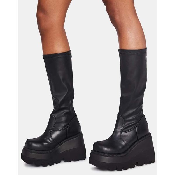 bonjomarisa ladies fashion platform boots chunky heel wedges mid calf women boots casual brand thick bottom winter shoes woman c1011, Black;white
bonjomarisa ladies fashion platform boots chunky heel wedges mid calf women boots casual brand thick bottom winter shoes woman c1011, Black;white